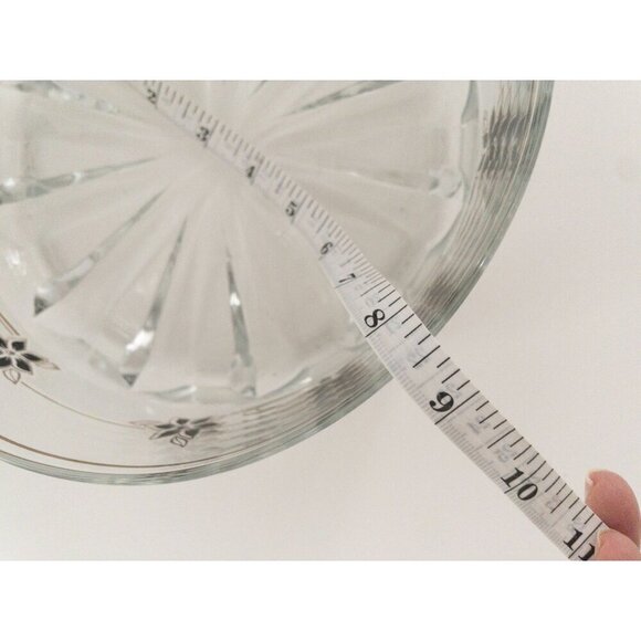 Vintage Decover Italy Glass Bowl With Black & Gold Floral Design - Picture 4 of 10